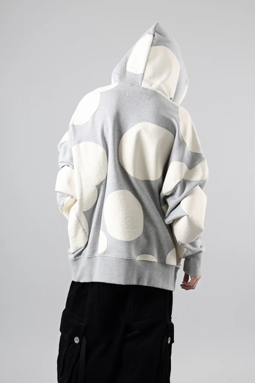 A.F ARTEFACT POLKA PATTERN SWEAT HOODIE (HEATHER GREY) - Image 13