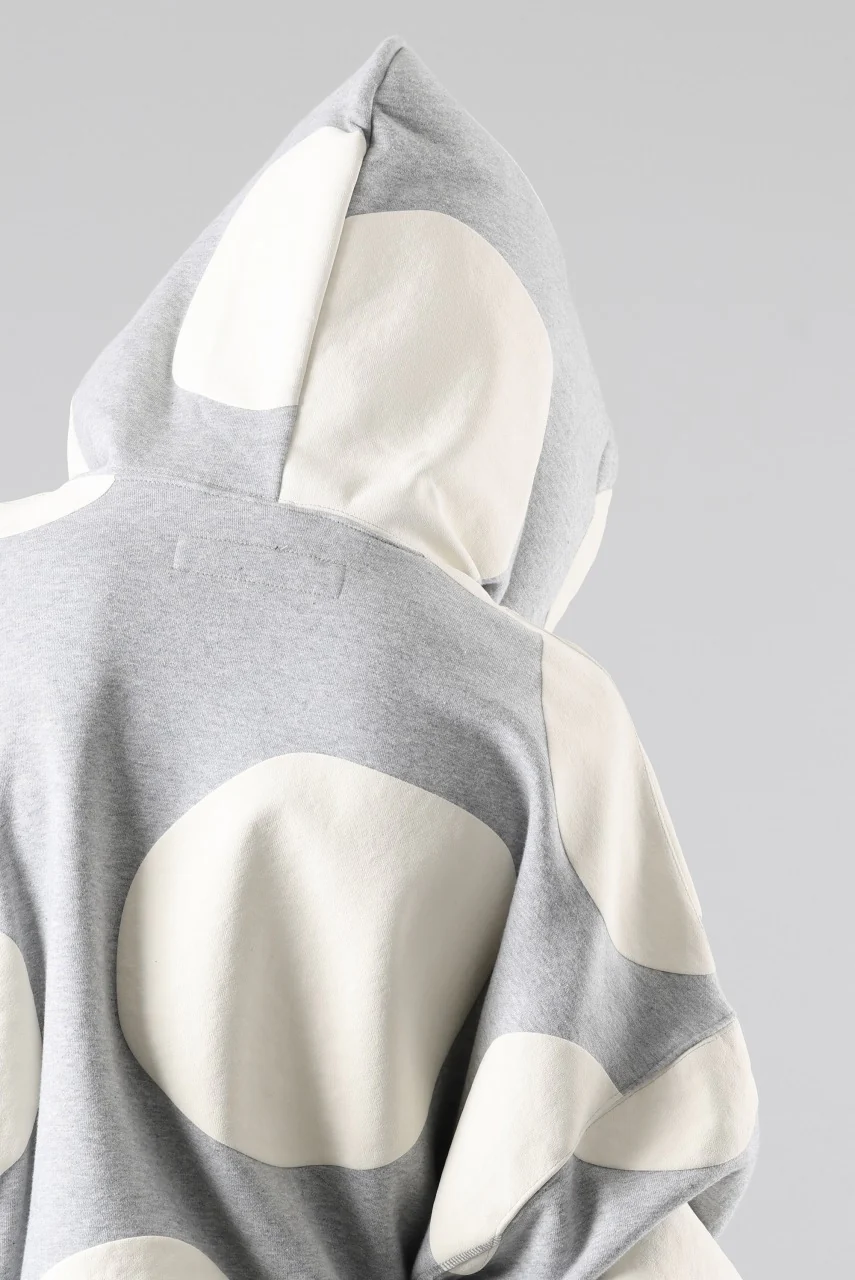 A.F ARTEFACT POLKA PATTERN SWEAT HOODIE (HEATHER GREY) - Image 35