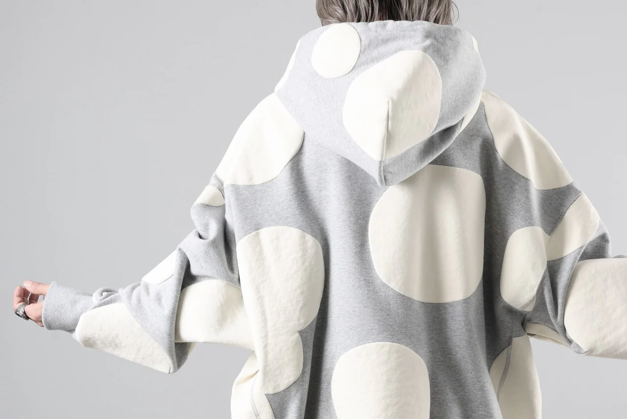 A.F ARTEFACT POLKA PATTERN SWEAT HOODIE (HEATHER GREY) - Image 37