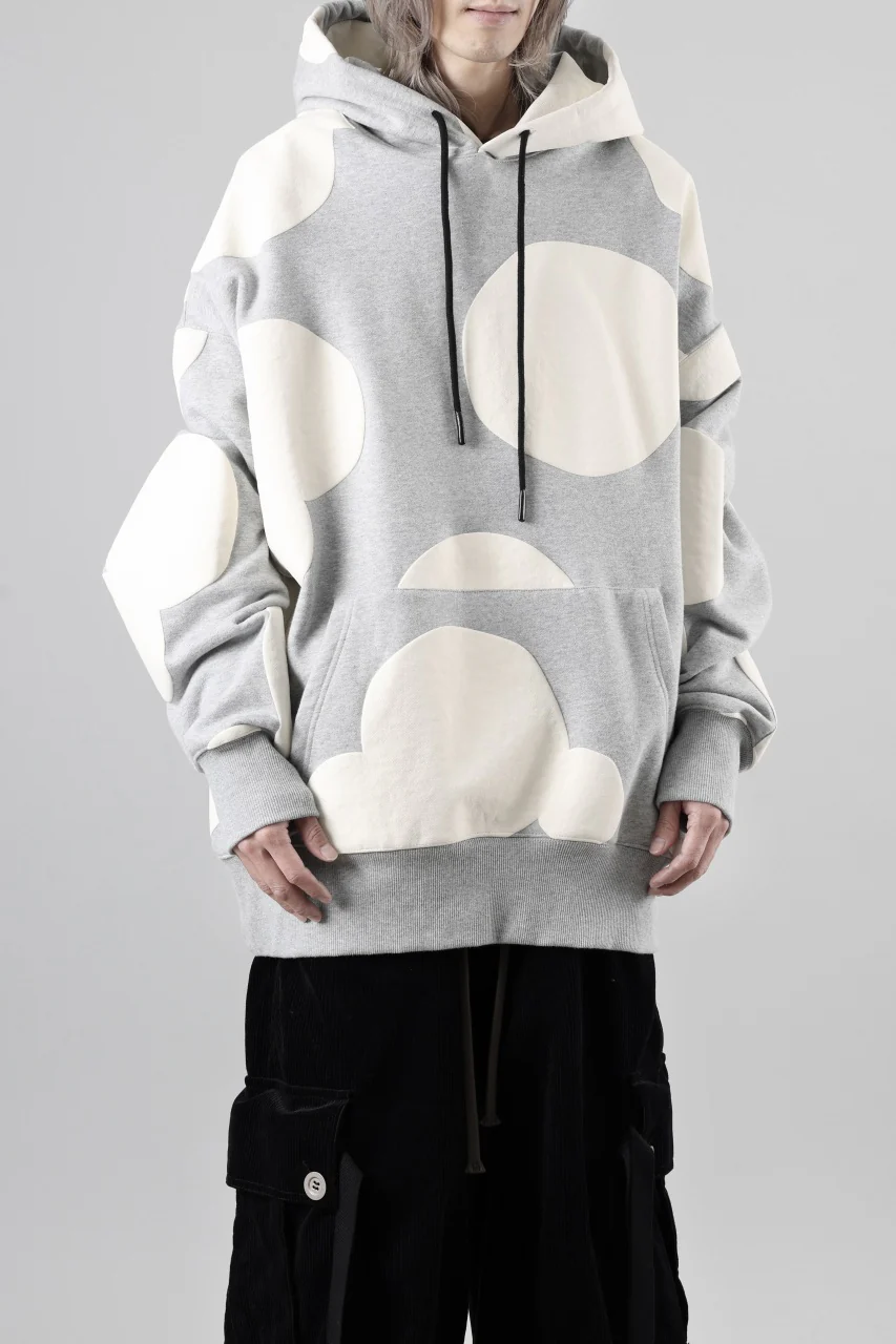 A.F ARTEFACT POLKA PATTERN SWEAT HOODIE (HEATHER GREY) - Image 5