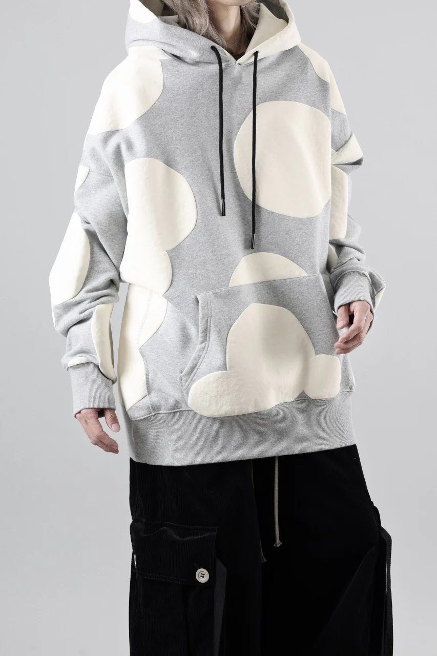 A.F ARTEFACT POLKA PATTERN SWEAT HOODIE (HEATHER GREY) - Image 6