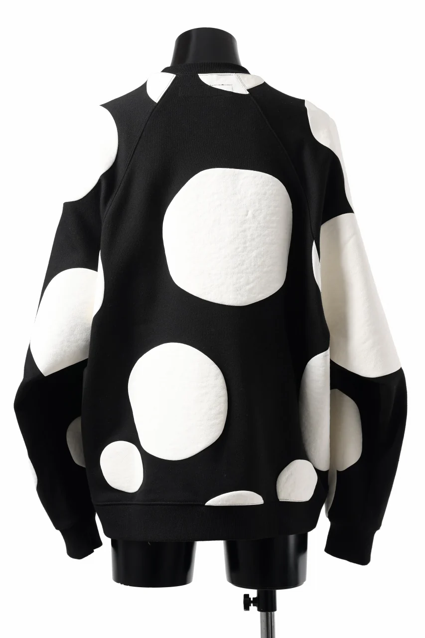 A.F ARTEFACT POLKA PATTERN SWEAT RAGLAN TOPS (BLACK) - Image 14