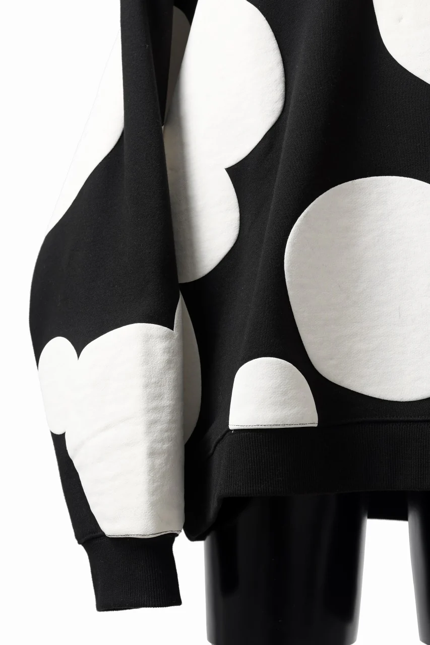 A.F ARTEFACT POLKA PATTERN SWEAT RAGLAN TOPS (BLACK) - Image 16