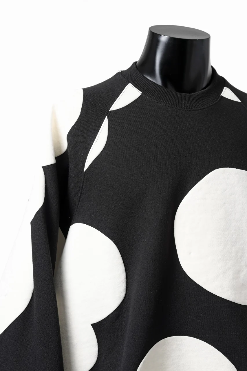 A.F ARTEFACT POLKA PATTERN SWEAT RAGLAN TOPS (BLACK) - Image 18