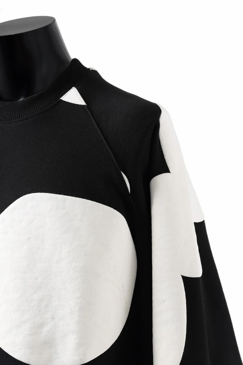 A.F ARTEFACT POLKA PATTERN SWEAT RAGLAN TOPS (BLACK) - Image 19