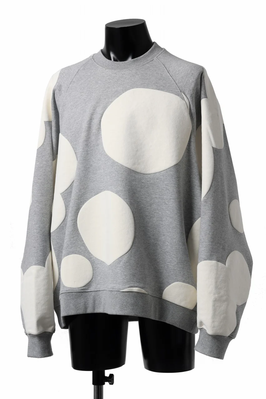 A.F ARTEFACT POLKA PATTERN SWEAT RAGLAN TOPS (HEATHER GREY) - Image 12