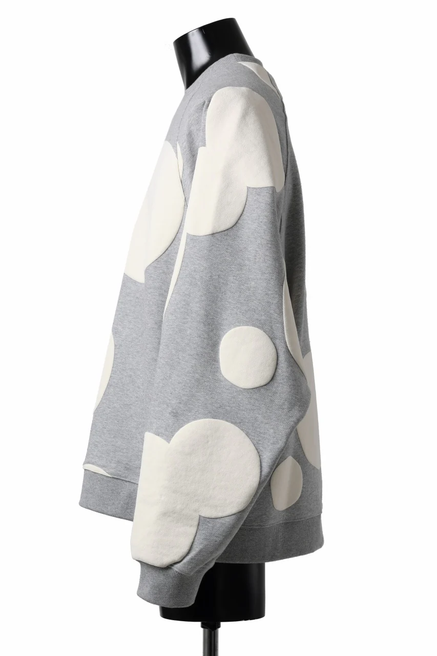 A.F ARTEFACT POLKA PATTERN SWEAT RAGLAN TOPS (HEATHER GREY) - Image 13