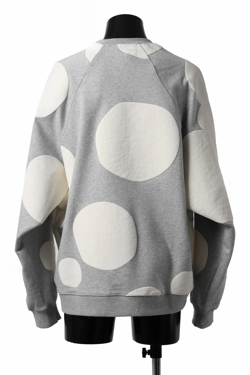 A.F ARTEFACT POLKA PATTERN SWEAT RAGLAN TOPS (HEATHER GREY) - Image 14