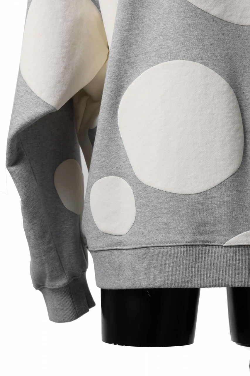 A.F ARTEFACT POLKA PATTERN SWEAT RAGLAN TOPS (HEATHER GREY) - Image 22