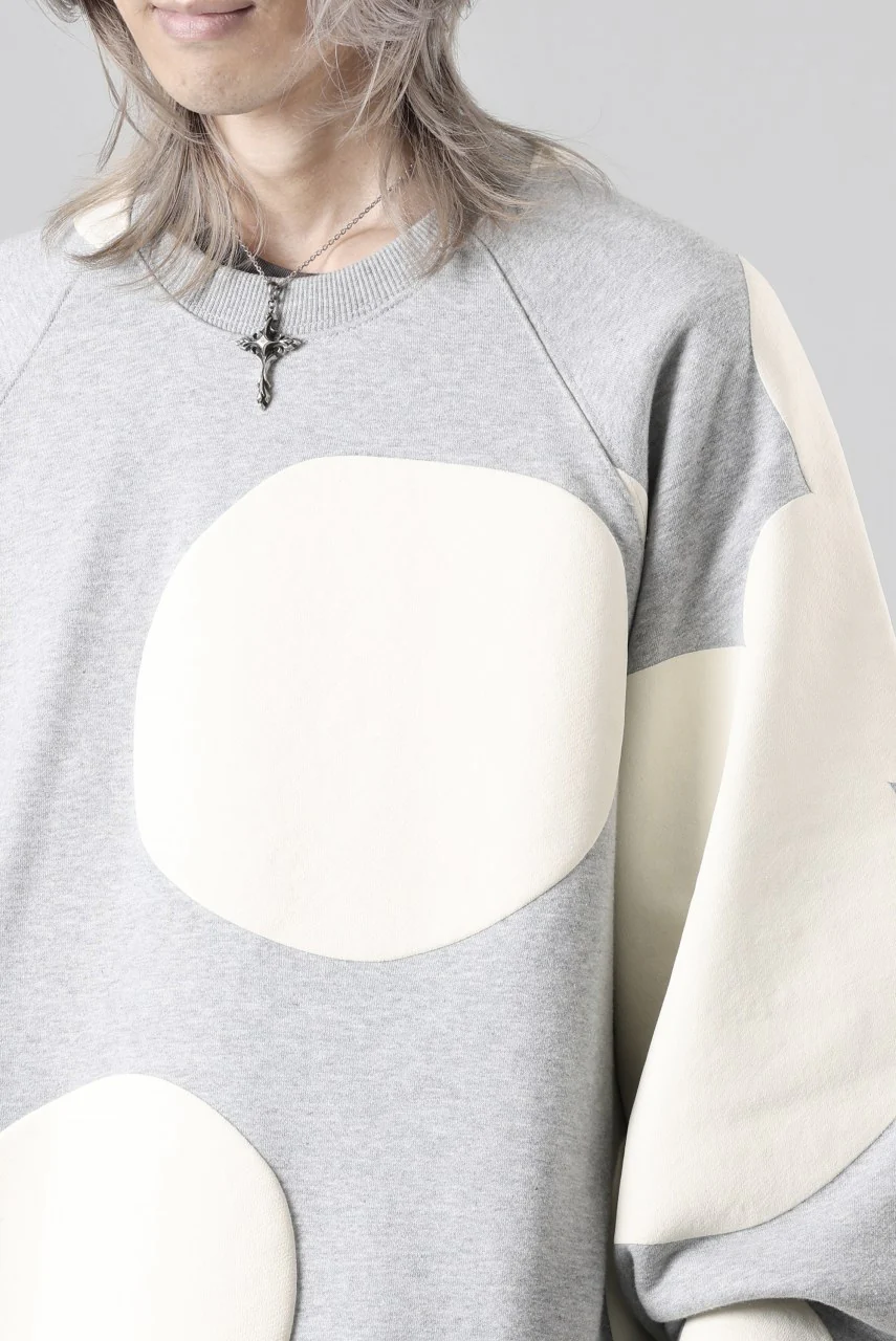 A.F ARTEFACT POLKA PATTERN SWEAT RAGLAN TOPS (HEATHER GREY) - Image 23