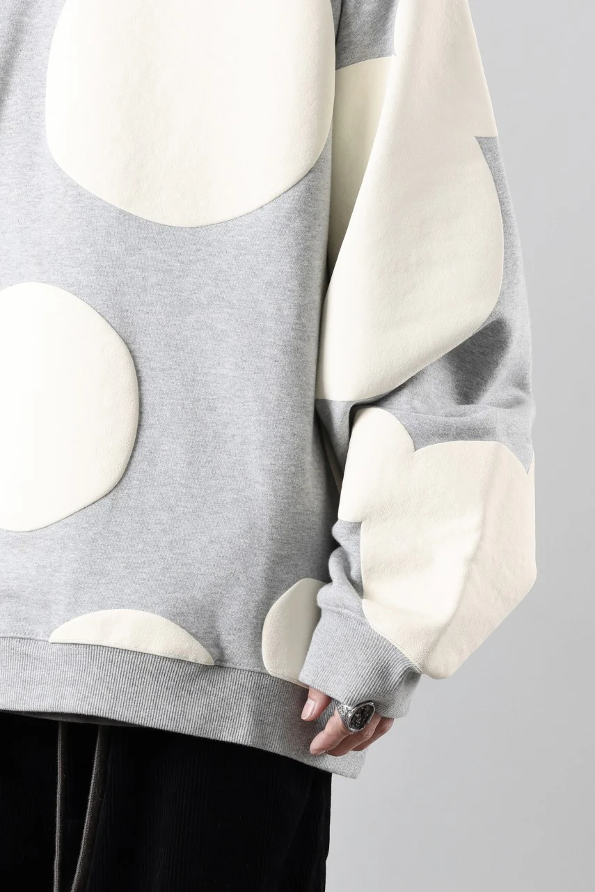 A.F ARTEFACT POLKA PATTERN SWEAT RAGLAN TOPS (HEATHER GREY) - Image 24