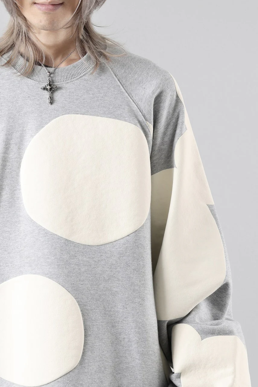 A.F ARTEFACT POLKA PATTERN SWEAT RAGLAN TOPS (HEATHER GREY) - Image 25