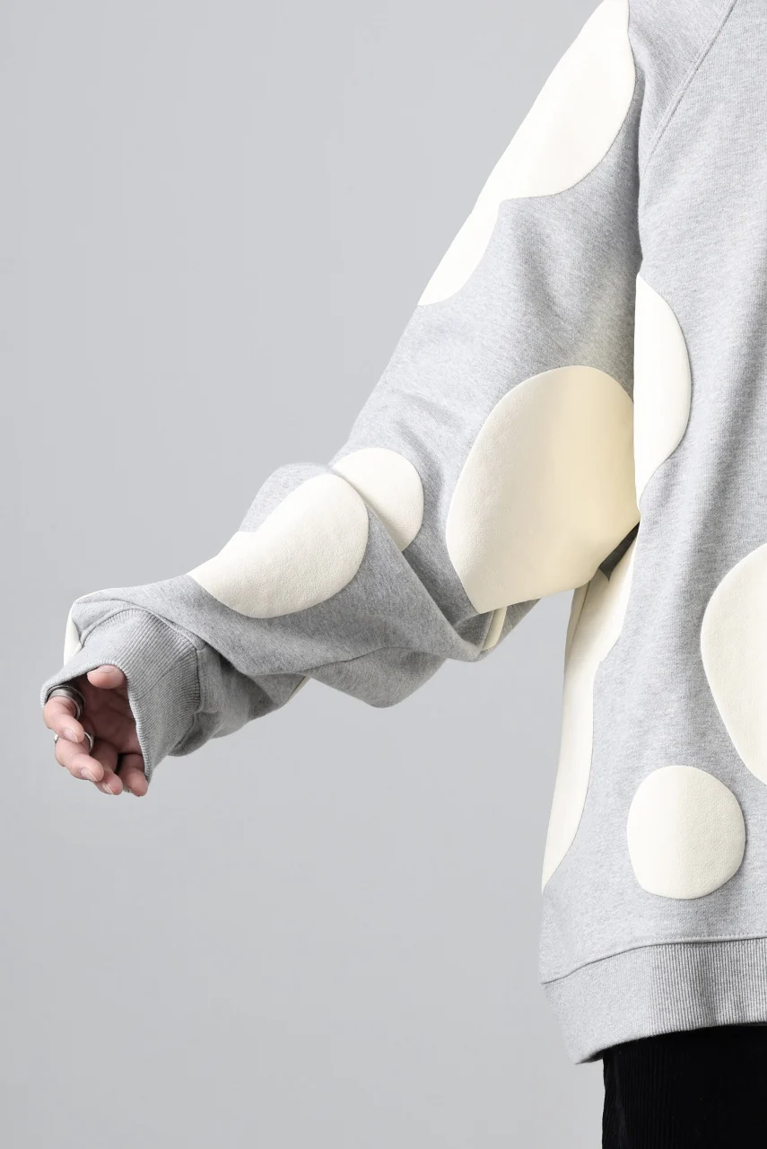 A.F ARTEFACT POLKA PATTERN SWEAT RAGLAN TOPS (HEATHER GREY) - Image 27
