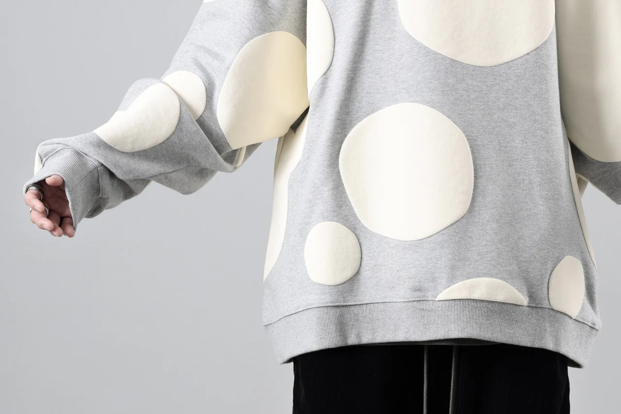 A.F ARTEFACT POLKA PATTERN SWEAT RAGLAN TOPS (HEATHER GREY) - Image 30