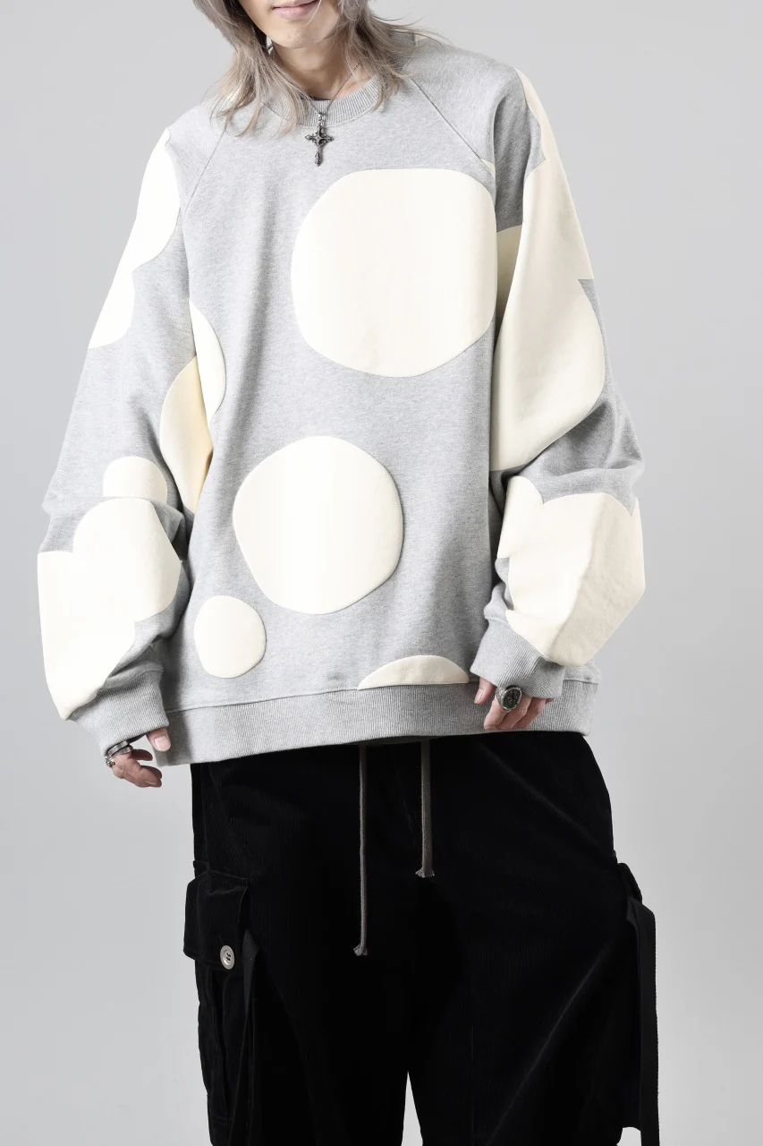 A.F ARTEFACT POLKA PATTERN SWEAT RAGLAN TOPS (HEATHER GREY) - Image 5