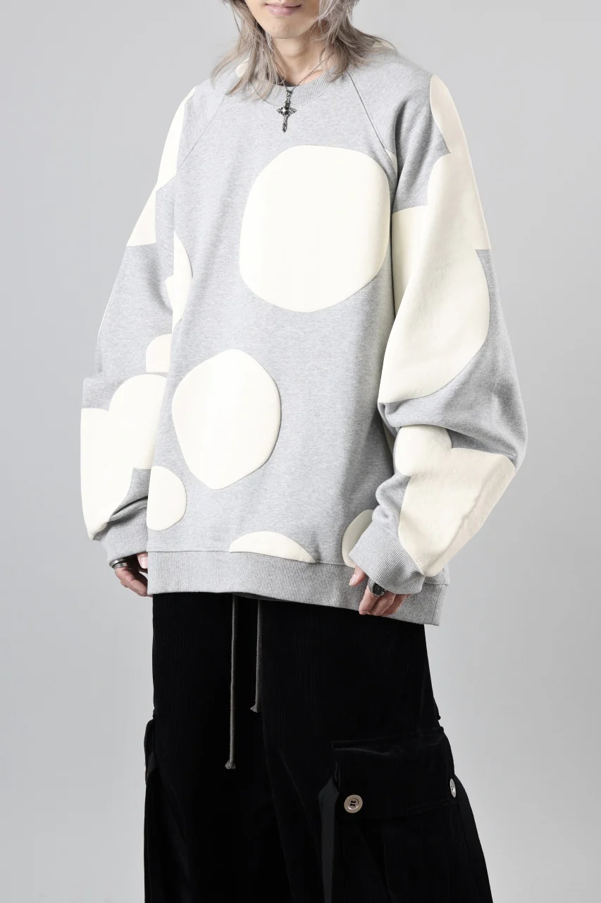 A.F ARTEFACT POLKA PATTERN SWEAT RAGLAN TOPS (HEATHER GREY) - Image 7