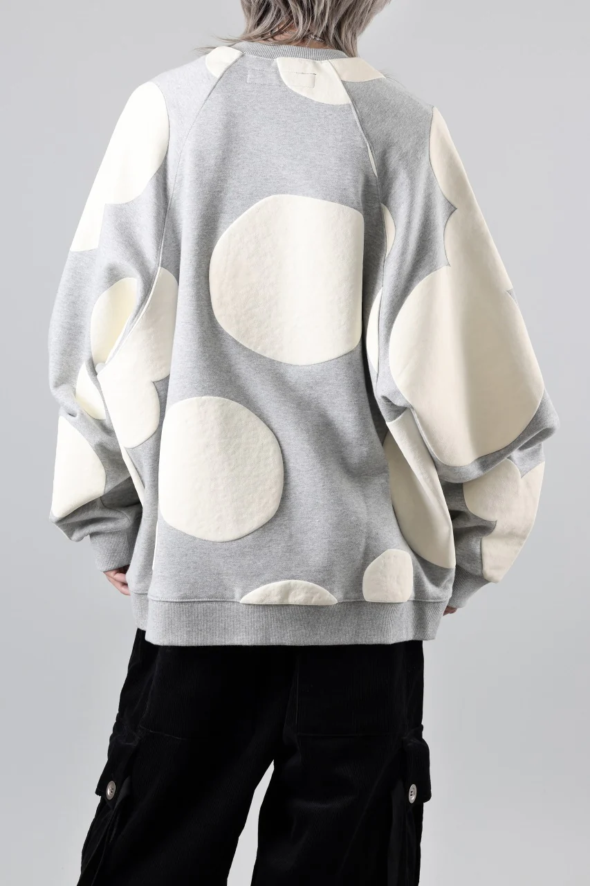 A.F ARTEFACT POLKA PATTERN SWEAT RAGLAN TOPS (HEATHER GREY) - Image 9