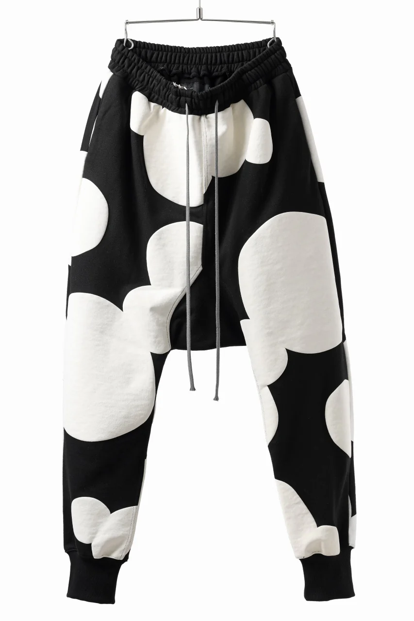 A.F ARTEFACT POLKA PATTERN SWEAT SAROUEL PANTS (BLACK)