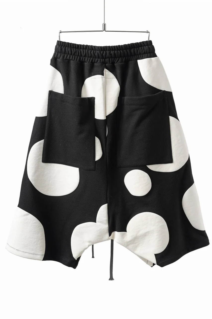 A.F ARTEFACT POLKA PATTERN SWEAT SAROUEL SHORTS (BLACK) - Image 3