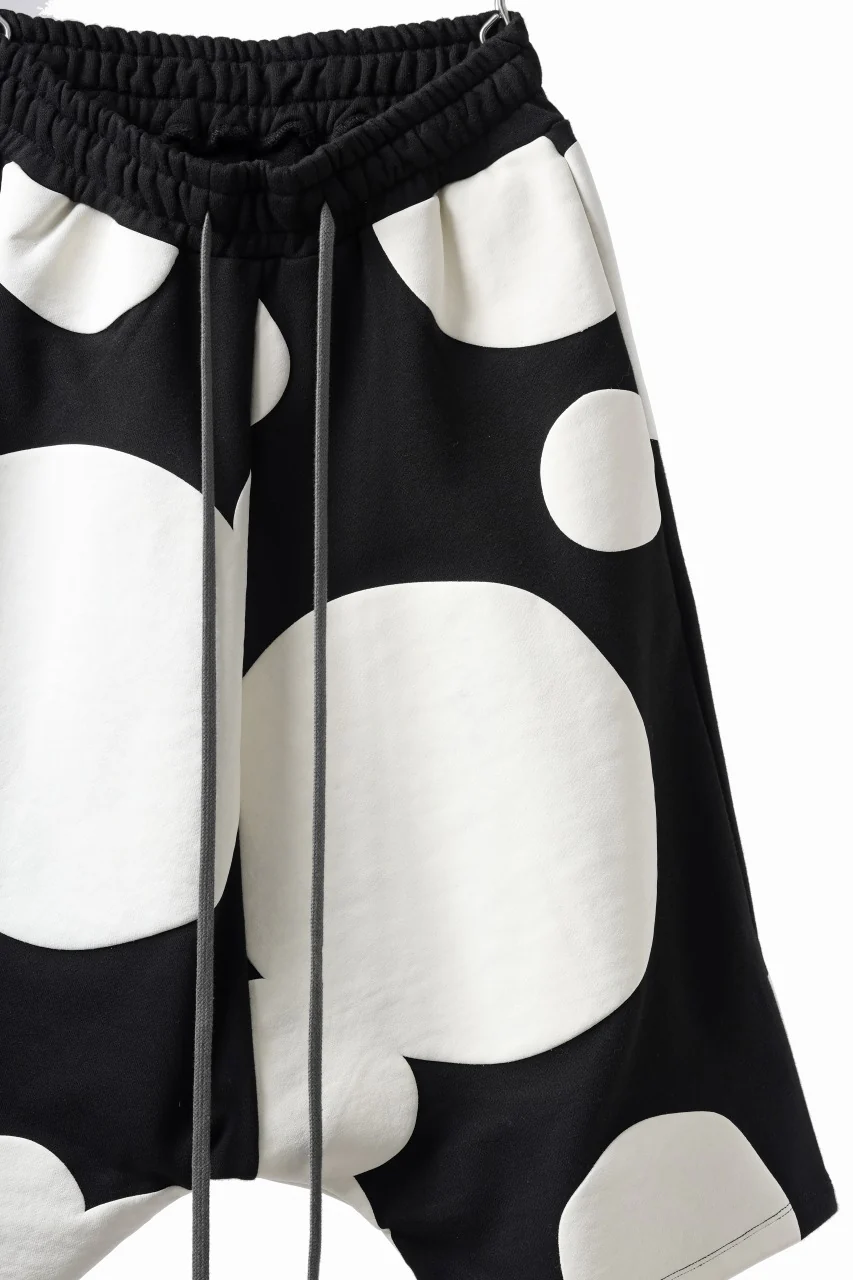 A.F ARTEFACT POLKA PATTERN SWEAT SAROUEL SHORTS (BLACK) - Image 4