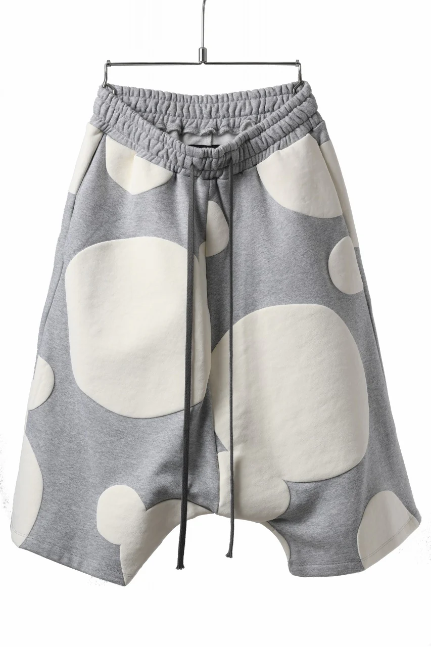 A.F ARTEFACT POLKA PATTERN SWEAT SAROUEL SHORTS (HEATHER GREY)