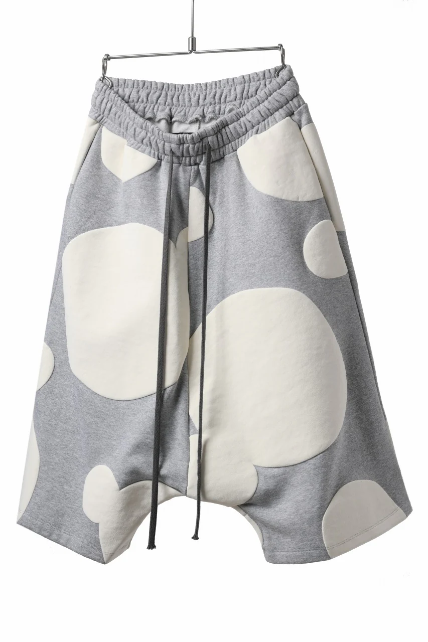 A.F ARTEFACT POLKA PATTERN SWEAT SAROUEL SHORTS (HEATHER GREY) - Image 2