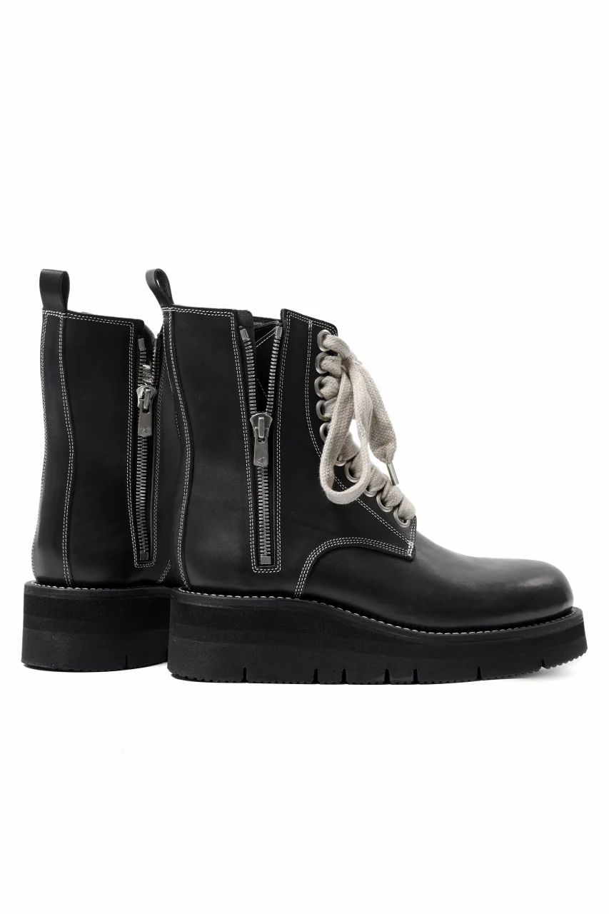 A.F ARTEFACT × Portaille DOUBLE SIDE ZIP BOOTS / ITALIAN VACHETTA SMOOTH (BLACK) - Image 11
