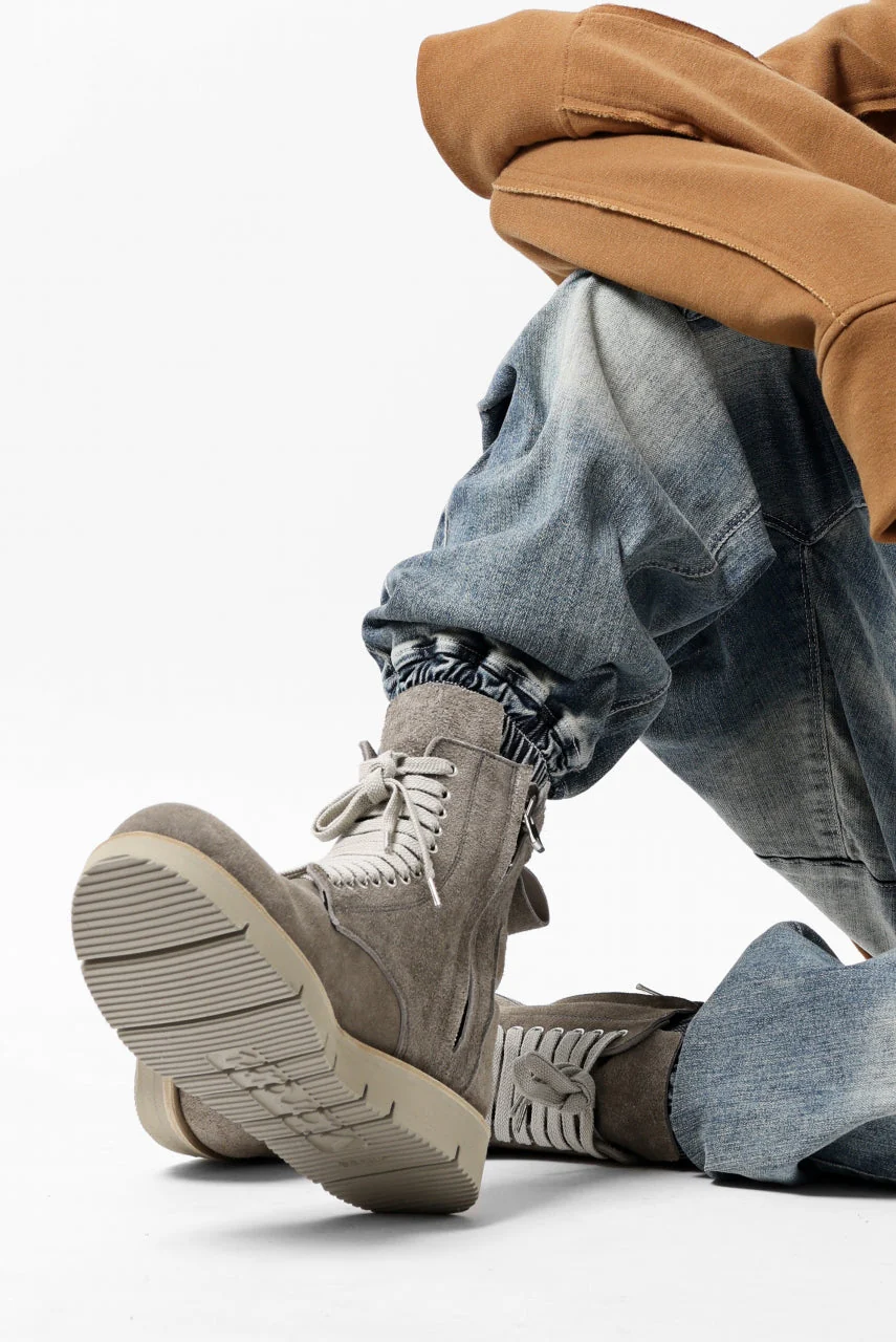 A.F ARTEFACT × Portaille LACE-UP SIDE ZIP BOOTS / SOFT SUEDE (GREIGE) - Image 32