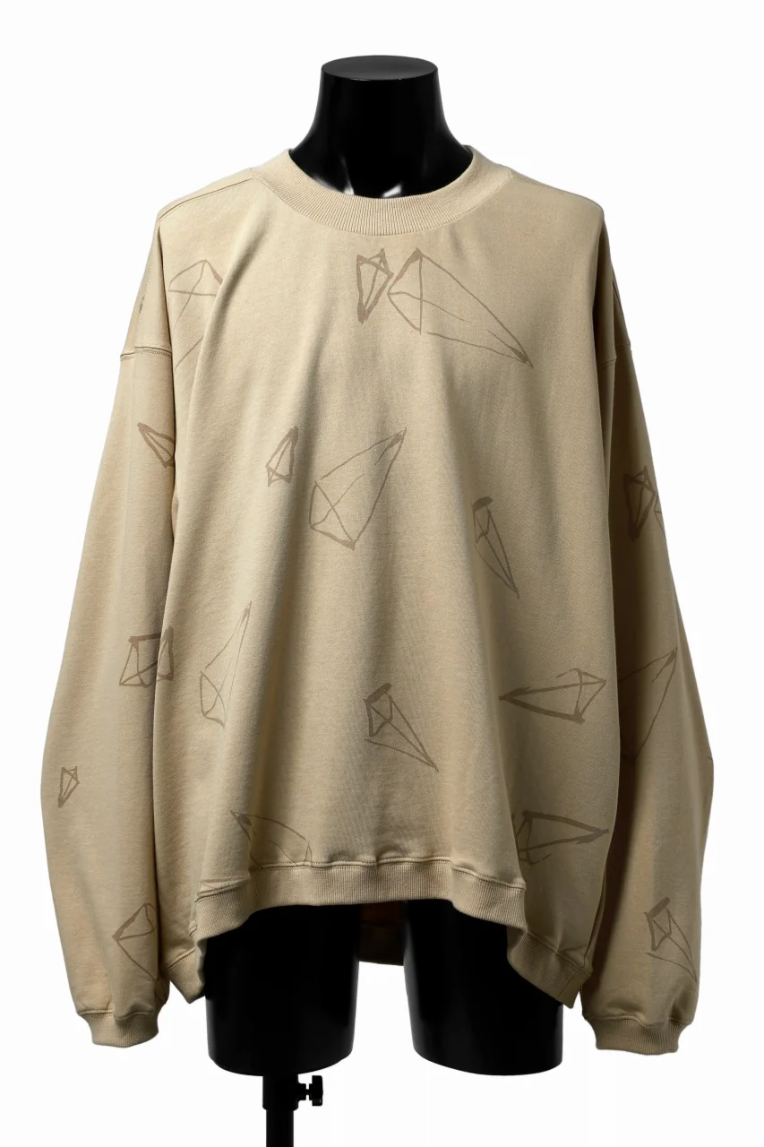 A.F ARTEFACT PYRA PATTERN PRINT CREW NECK TOPS (BEIGE) - Image 2