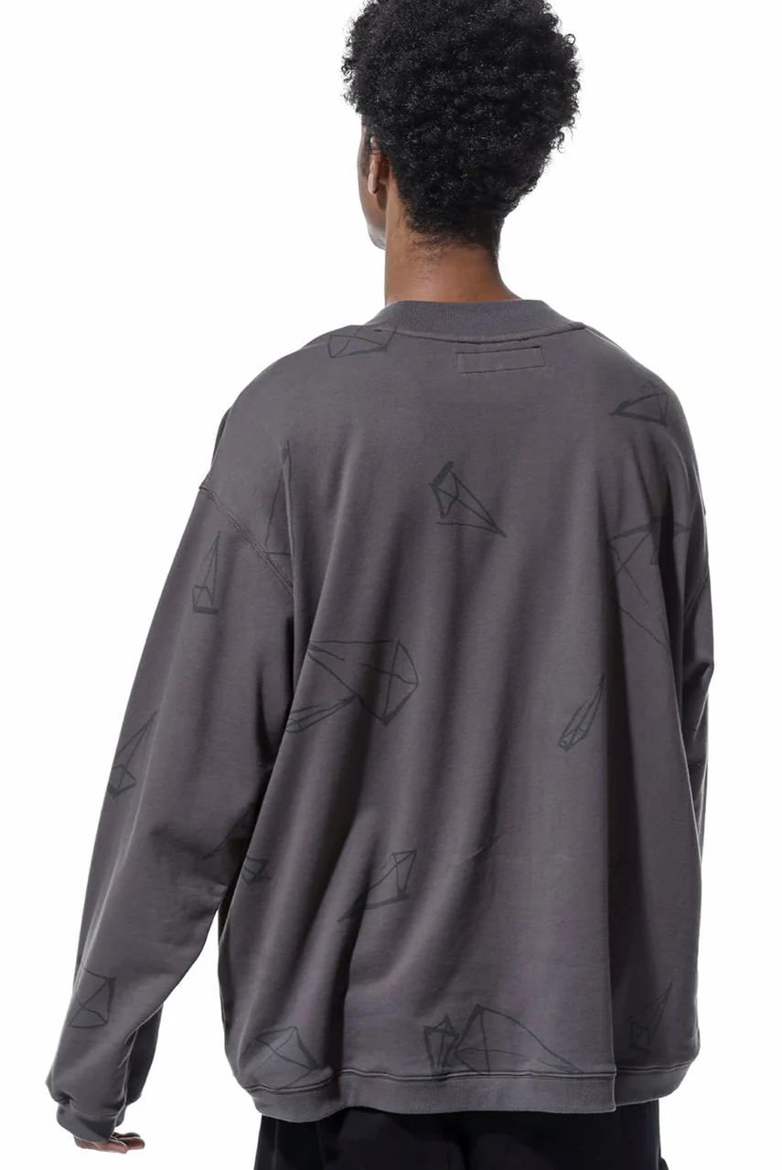 A.F ARTEFACT PYRA PATTERN PRINT CREW NECK TOPS (GREY) - Image 24