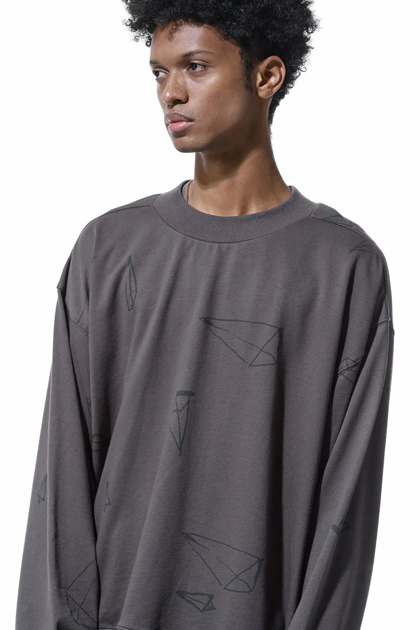 A.F ARTEFACT PYRA PATTERN PRINT CREW NECK TOPS (GREY) - Image 25