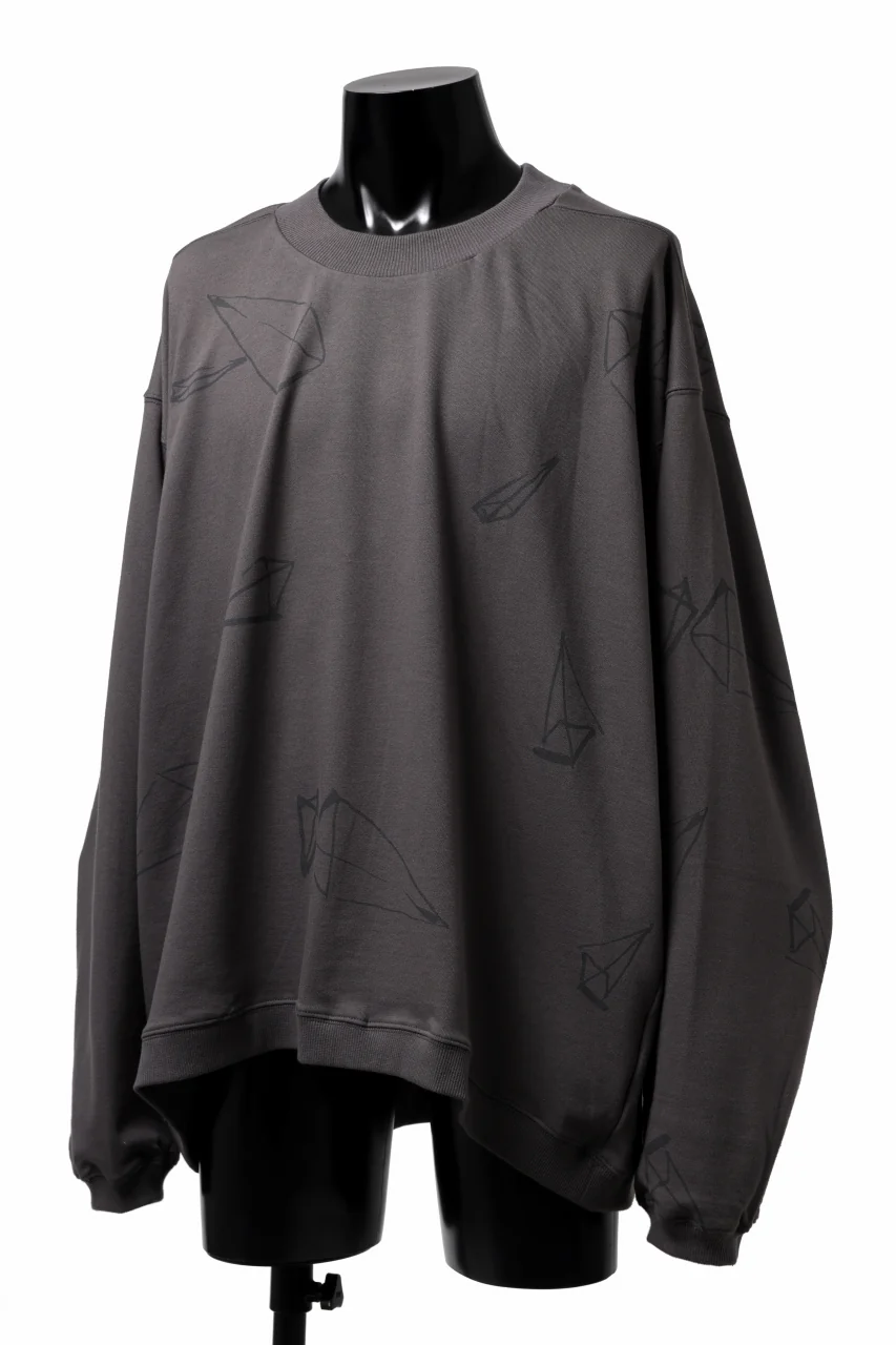 A.F ARTEFACT PYRA PATTERN PRINT CREW NECK TOPS (GREY) - Image 4