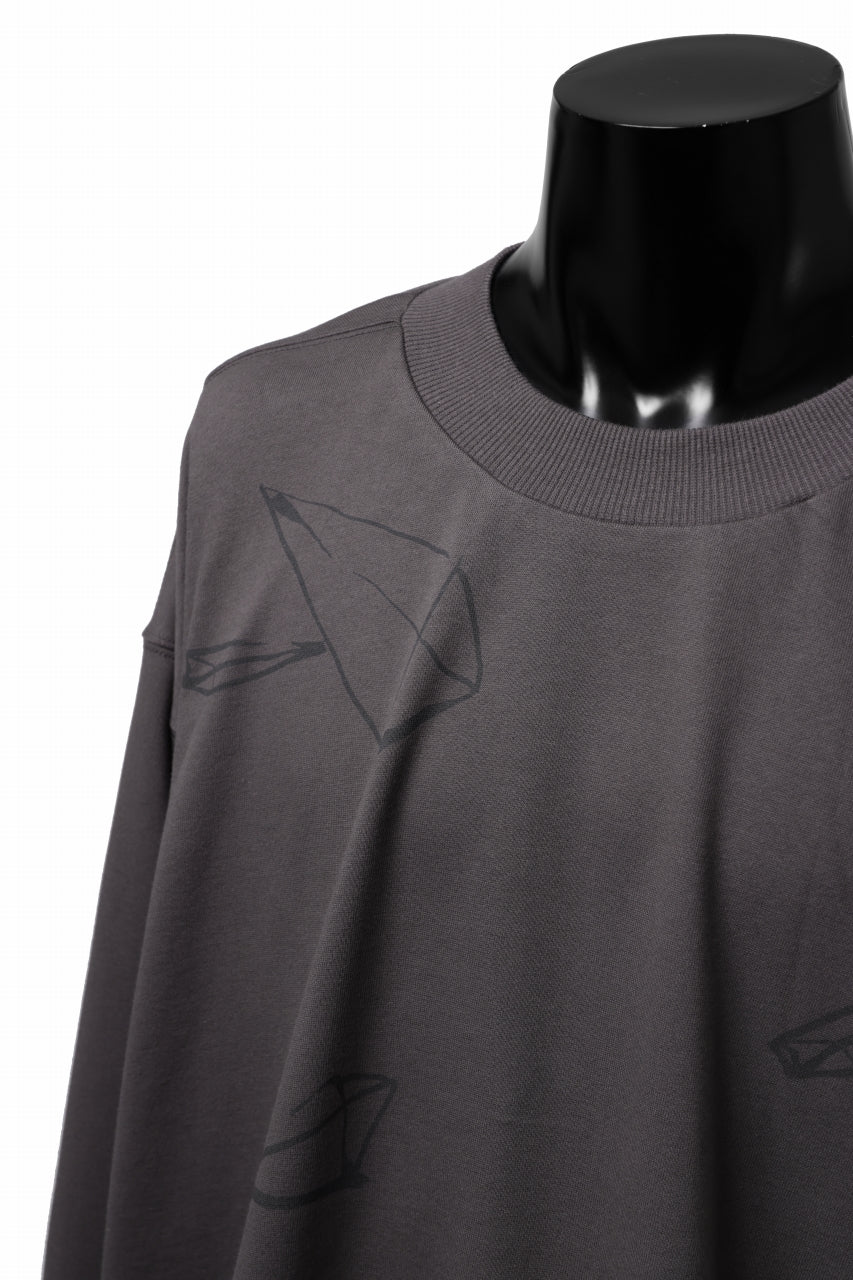 A.F ARTEFACT PYRA PATTERN PRINT CREW NECK TOPS (GREY) - Image 9