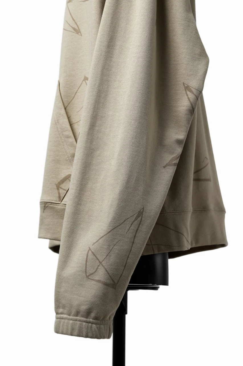 A.F ARTEFACT PYRA PATTERN PRINT SWEAT HOODIE (BEIGE) - Image 12