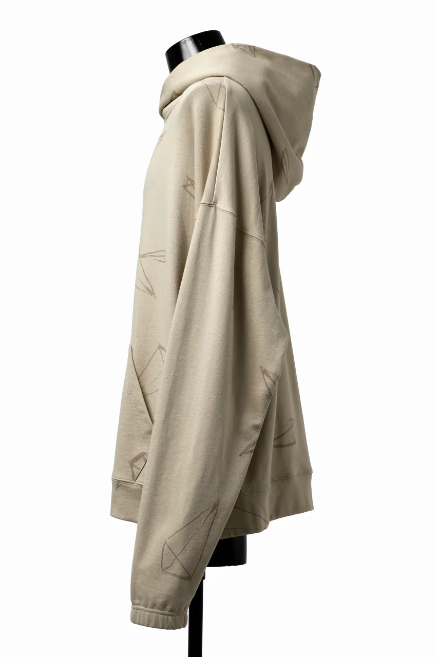 A.F ARTEFACT PYRA PATTERN PRINT SWEAT HOODIE (BEIGE) - Image 3
