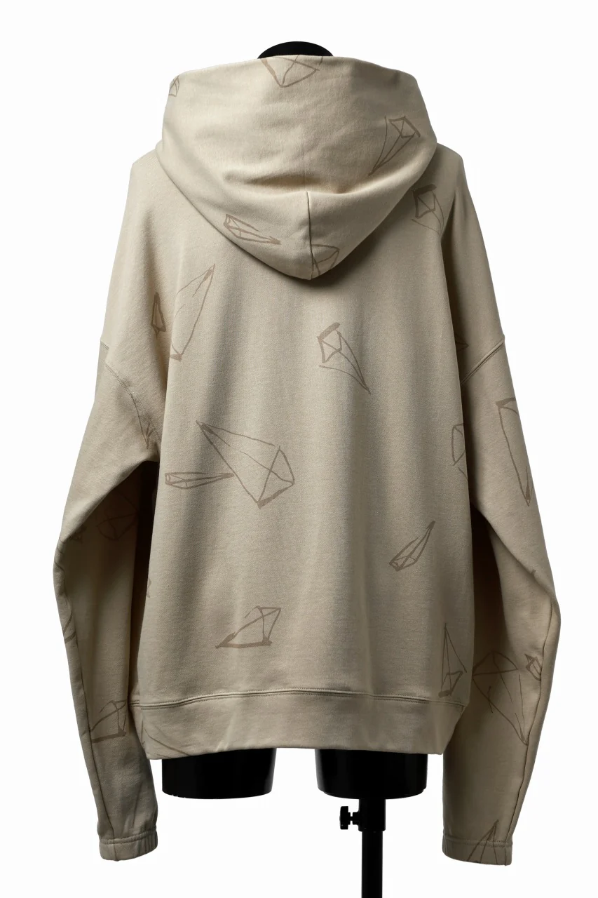 A.F ARTEFACT PYRA PATTERN PRINT SWEAT HOODIE (BEIGE) - Image 4