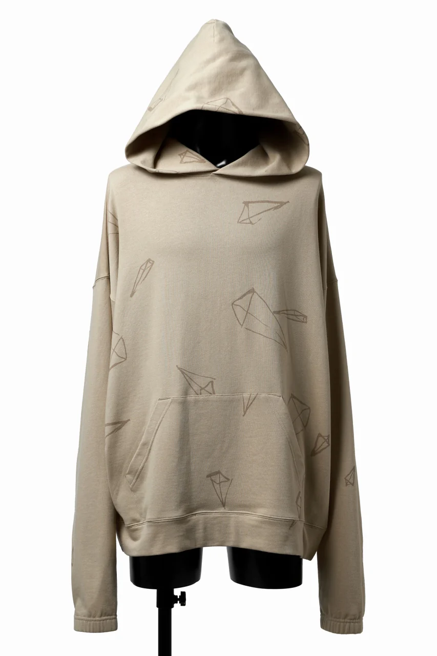 A.F ARTEFACT PYRA PATTERN PRINT SWEAT HOODIE (BEIGE) - Image 5