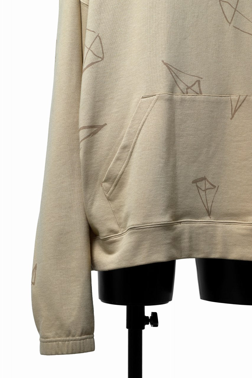 A.F ARTEFACT PYRA PATTERN PRINT SWEAT HOODIE (BEIGE) - Image 7