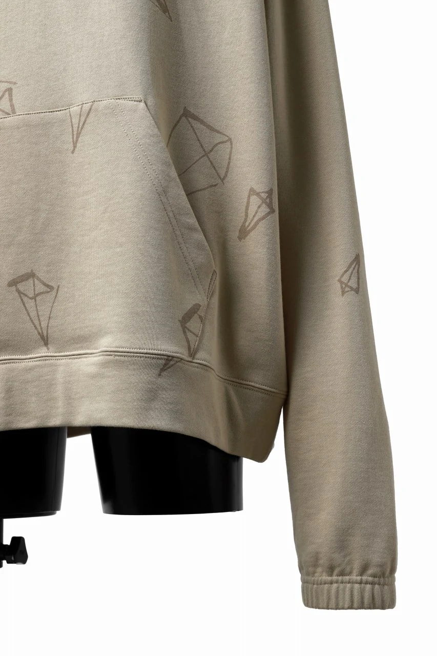 A.F ARTEFACT PYRA PATTERN PRINT SWEAT HOODIE (BEIGE) - Image 8