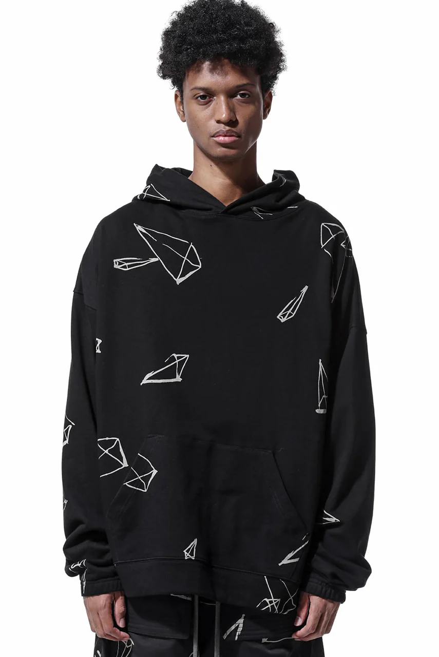 A.F ARTEFACT PYRA PATTERN PRINT SWEAT HOODIE (BLACK) - Image 23