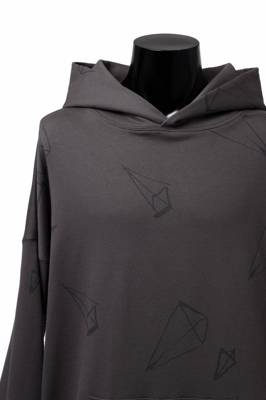 A.F ARTEFACT PYRA PATTERN PRINT SWEAT HOODIE (GREY) - Image 11