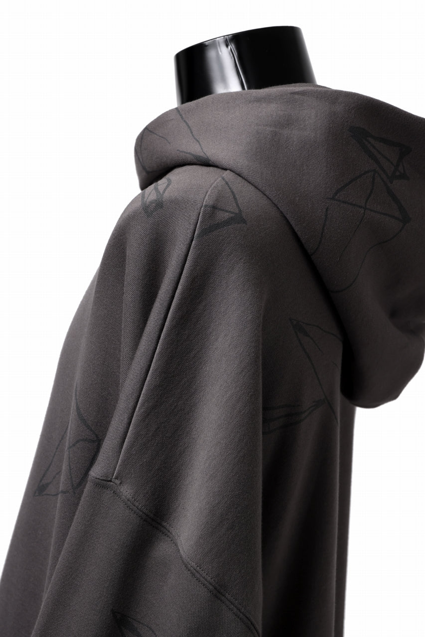 A.F ARTEFACT PYRA PATTERN PRINT SWEAT HOODIE (GREY) - Image 12