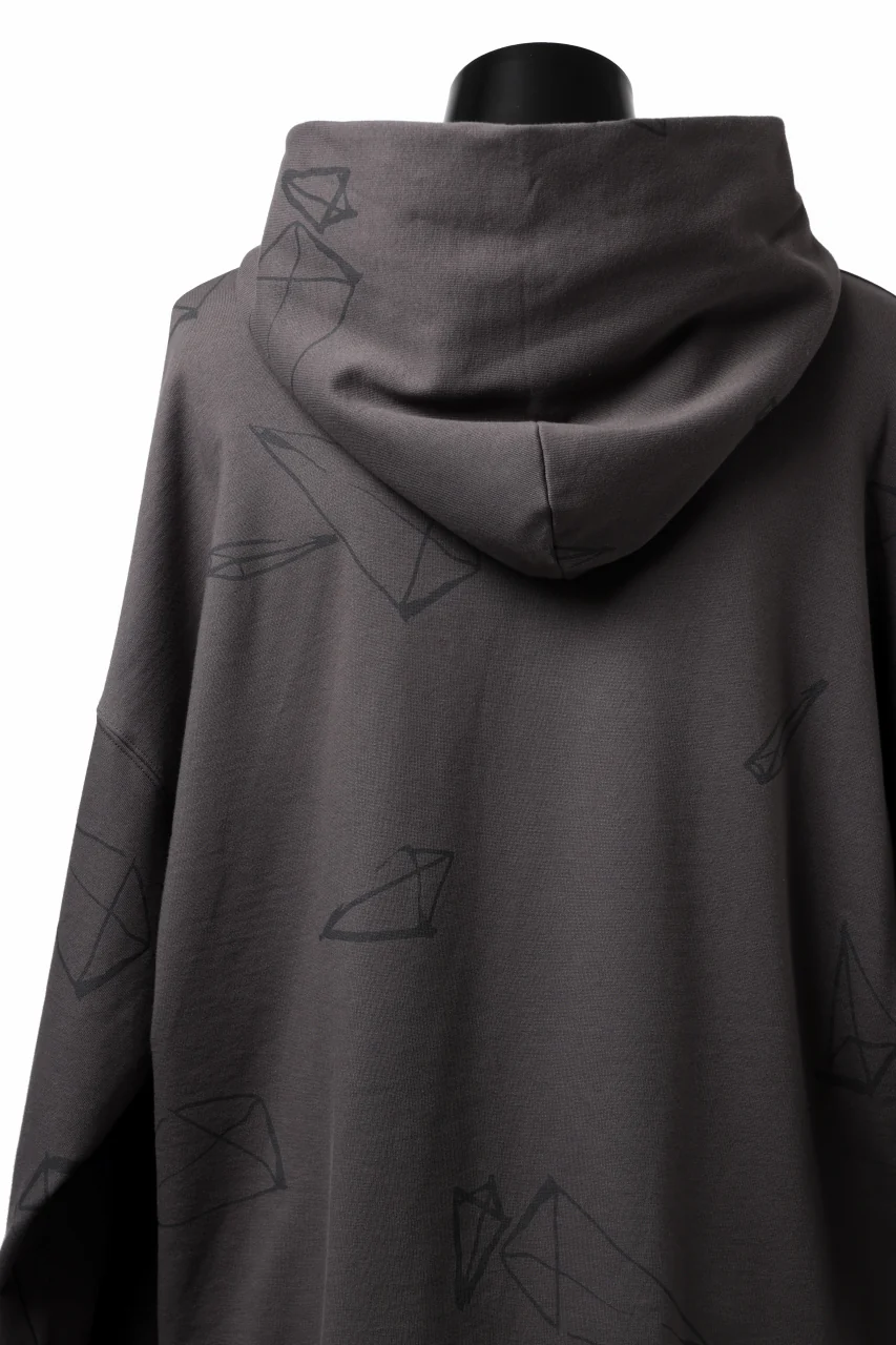 A.F ARTEFACT PYRA PATTERN PRINT SWEAT HOODIE (GREY) - Image 13