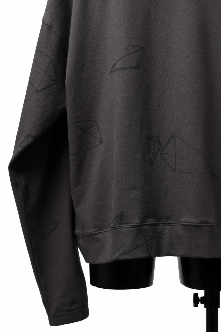 A.F ARTEFACT PYRA PATTERN PRINT SWEAT HOODIE (GREY) - Image 14