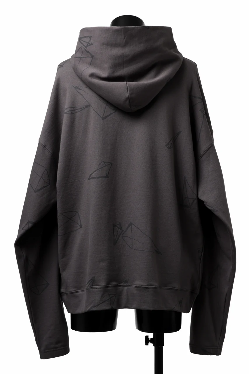 A.F ARTEFACT PYRA PATTERN PRINT SWEAT HOODIE (GREY) - Image 4