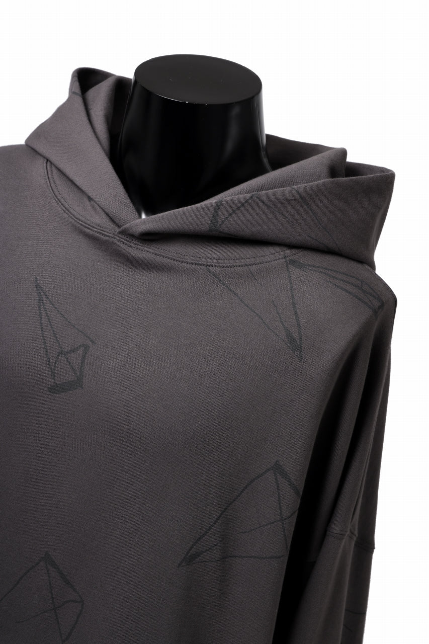 A.F ARTEFACT PYRA PATTERN PRINT SWEAT HOODIE (GREY) - Image 7