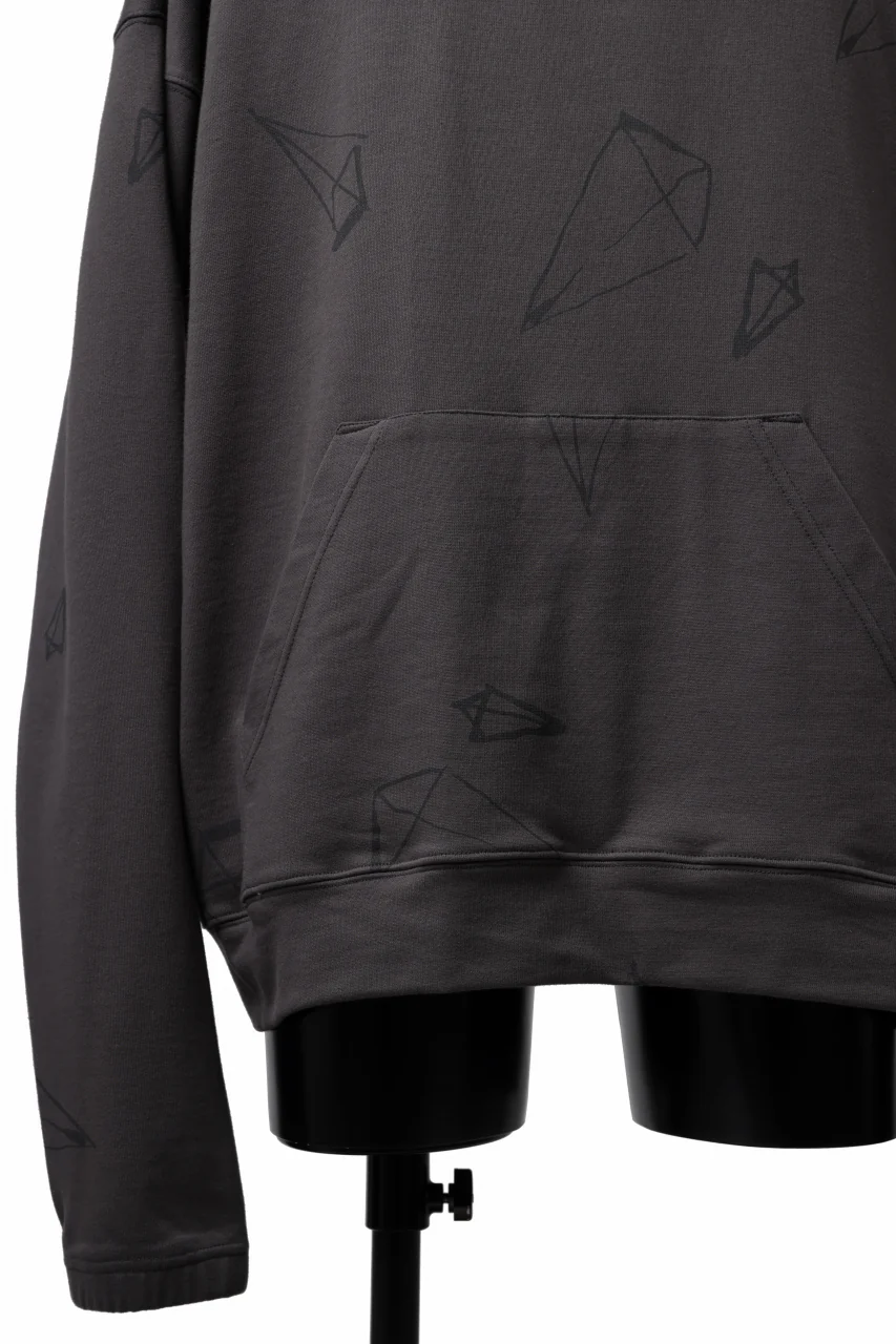 A.F ARTEFACT PYRA PATTERN PRINT SWEAT HOODIE (GREY) - Image 9
