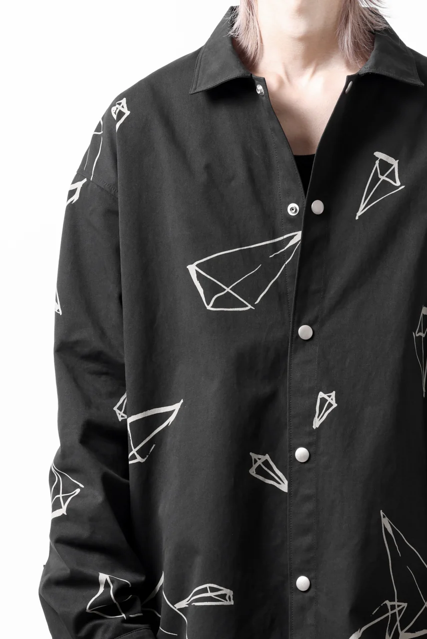 A.F ARTEFACT PYRA PATTERN PRINT SWITCHING LONG SLEEVE SHIRT (BLACK) - Image 33