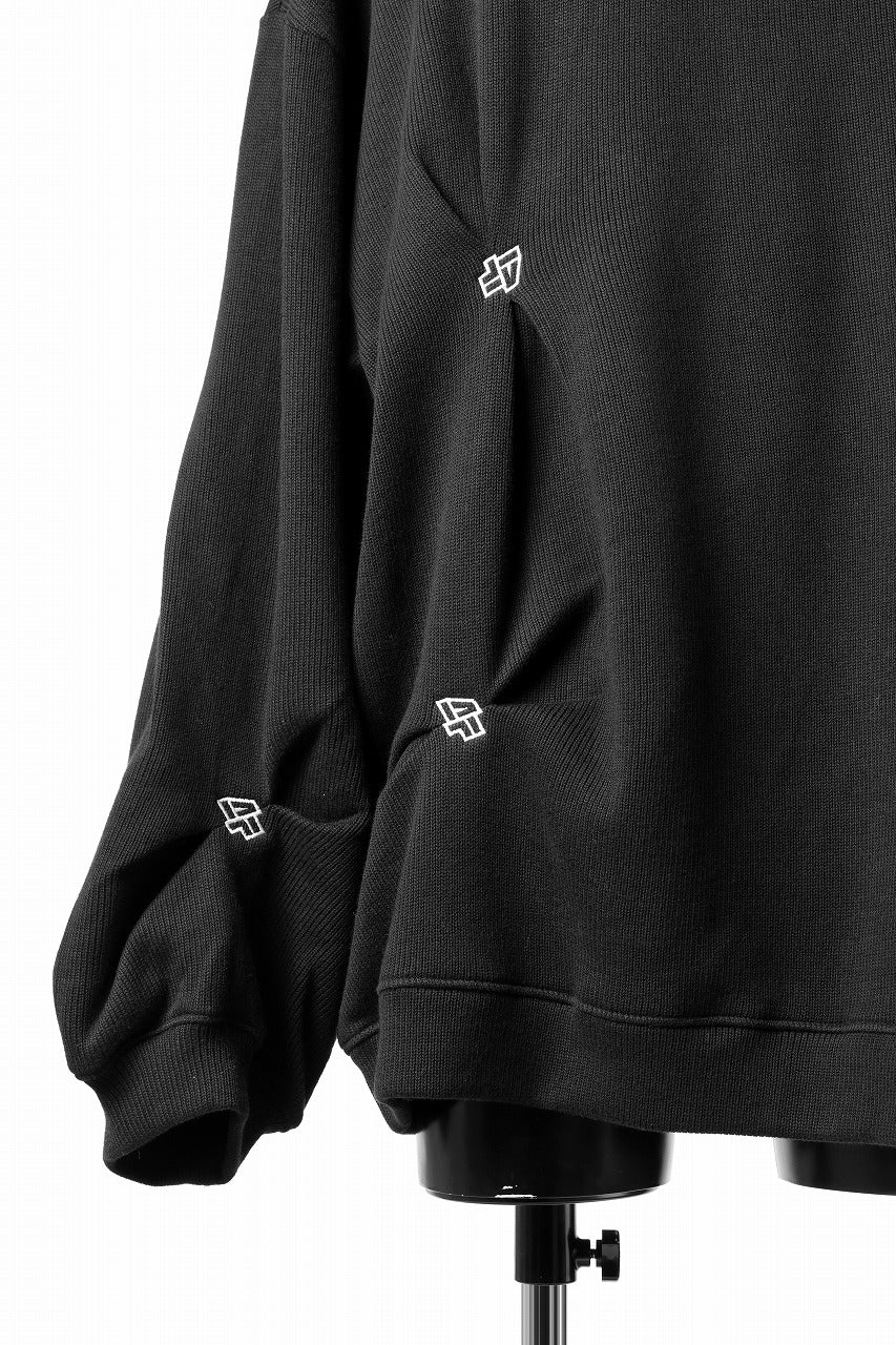 A.F ARTEFACT RANDOM TUCK EMBOIDERY KNIT PULLOVER (BLACK) - Image 6