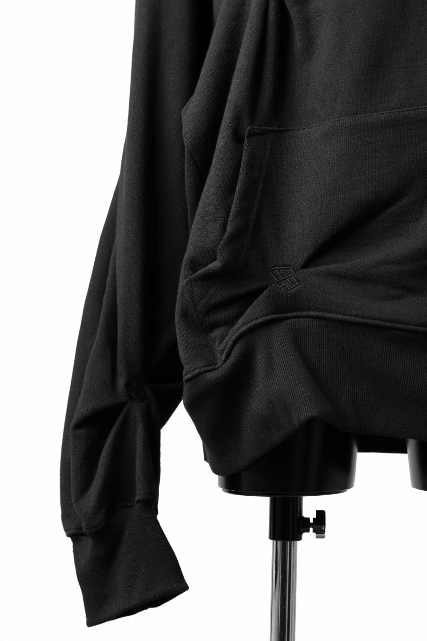 A.F ARTEFACT RANDOM TUCK EMBROIDERY SWEAT HOODIE (BLACK) - Image 10